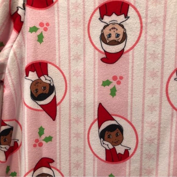 The Elf on the Shelf Girls Christmas Nightgown Size 4 New Pastel Pink & White - Picture 15 of 16